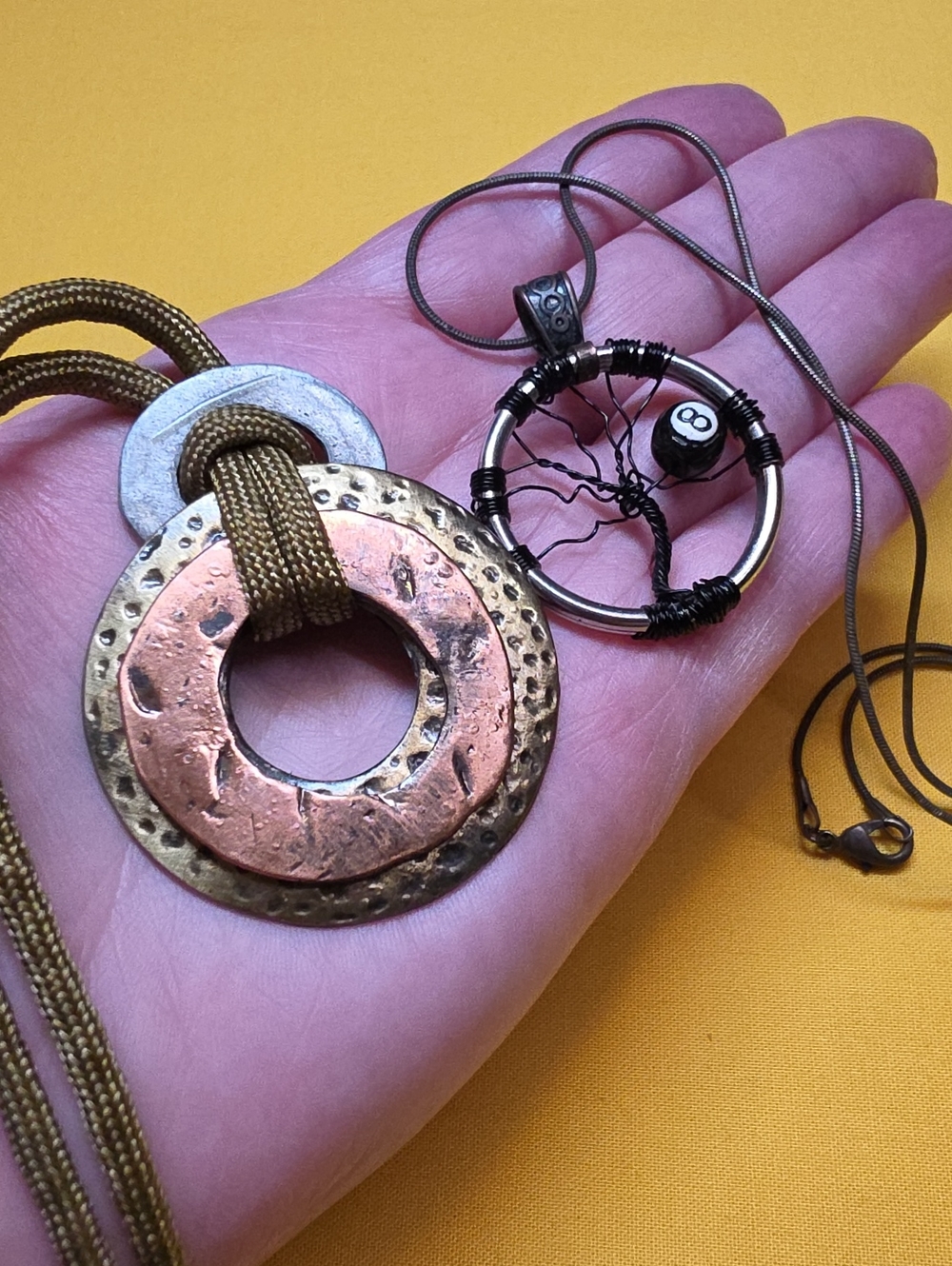 Lot 2 ▪︎ Vintage Boho Mixed Metal Pendant & Handcrafted Tree of Life Necklaces